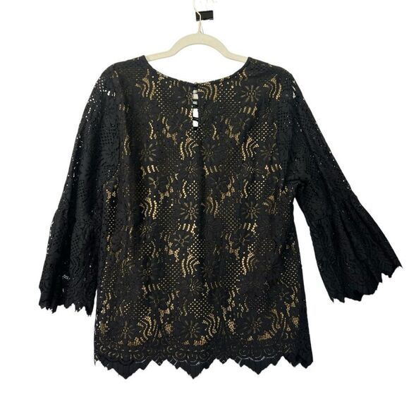 New Nwt Entro Long Sleeve Lace Top Black Size large - Picture 8 of 12